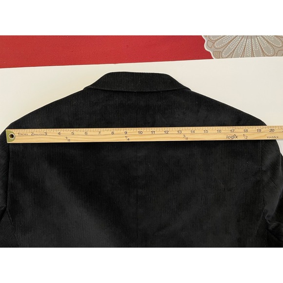 Lands' End Corduroy Blazer Men's 41L Long Jacket Sports Coat Black Cotton - Picture 8 of 9